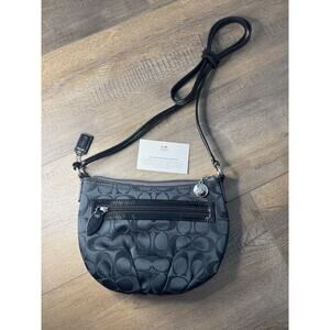 Coach Signature Mini Bag Callout Pleated Jacquard Crossbody Logo Monogram NWOT
